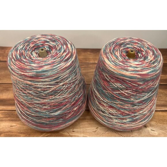VINTAGE 1 Cone of Astro-Dye Works Multi Chalktone 8/2 KP Cotton Yarn - Picture 1 of 9